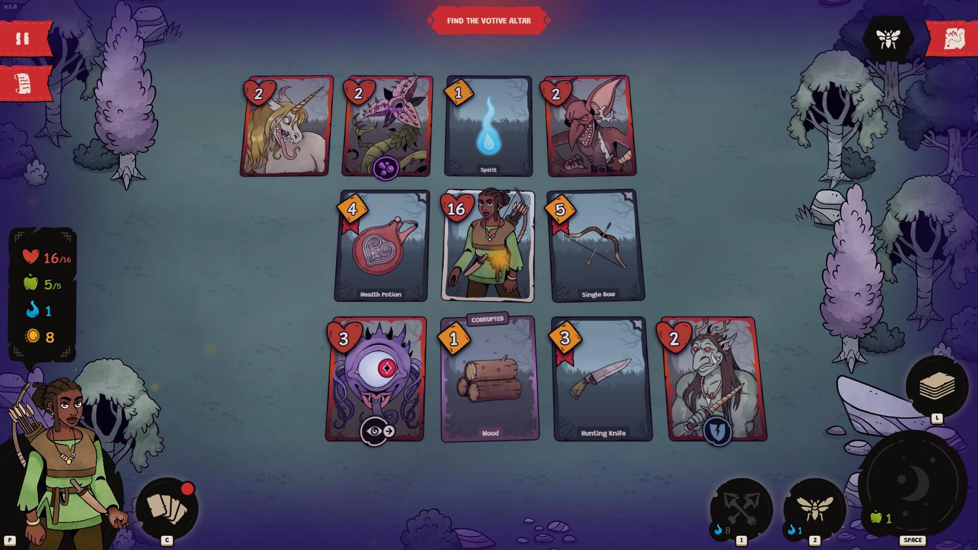 You have to plan strategically to defeat monsters, gather resources, and survive each level.